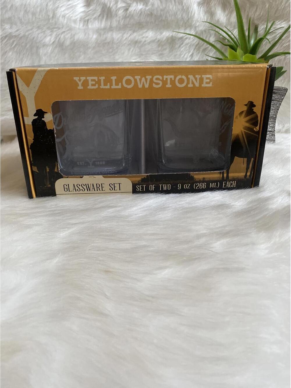 Yellowstone Glassware Set - Set of 2 (9 oz each)